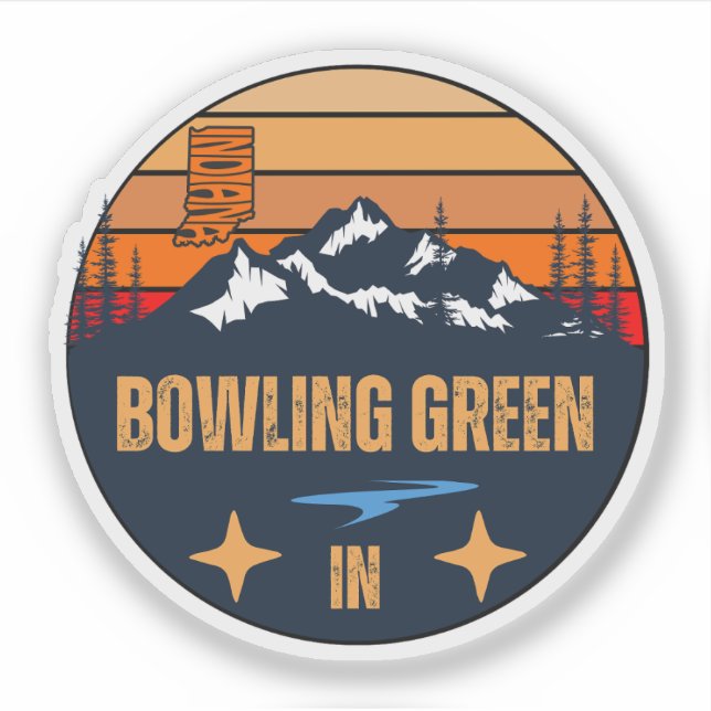 Pegatina Bowling Green, Indiana (Anverso)