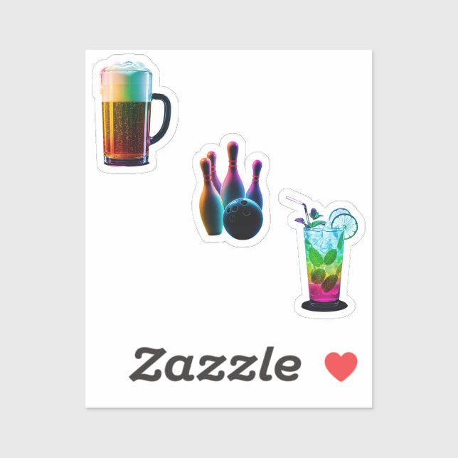 Pegatina bowling stickers  (Hoja)