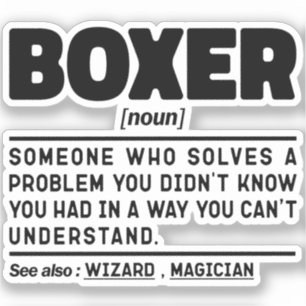 Pegatina Boxeador Nuevo Definición Boxeo Deporte Lover Funn