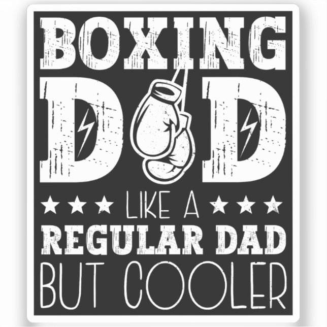 Pegatina Boxear A Papá Como Un Padre Regular Pero Más Frío (Anverso)