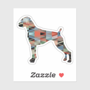 Pegatina Boxer Dog Natural Oars Geo Silhouette Placa