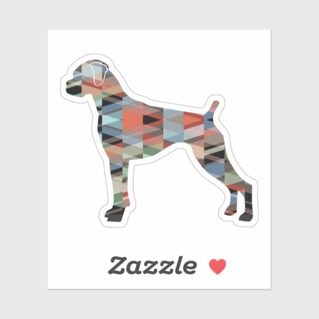 Pegatina Boxer Dog Natural Oars Geo Silhouette Placa (Hoja)