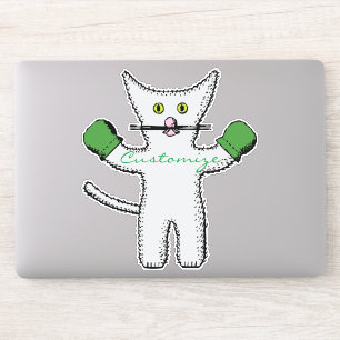 Pegatina Boxing Kitten con Mittens_Cove