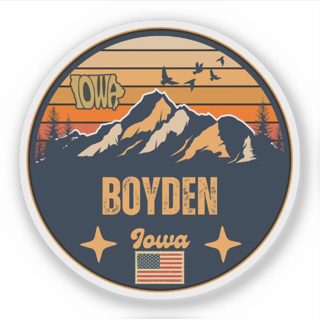 Pegatina Boyden, Iowa, Estados Unidos (Anverso)
