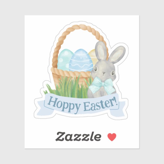 Pegatina Boys Watercolor Blue Easter Basket (Hoja)