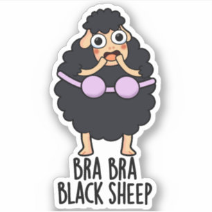 Pegatina Bra-bra Black Sheep Funny Animal Pun
