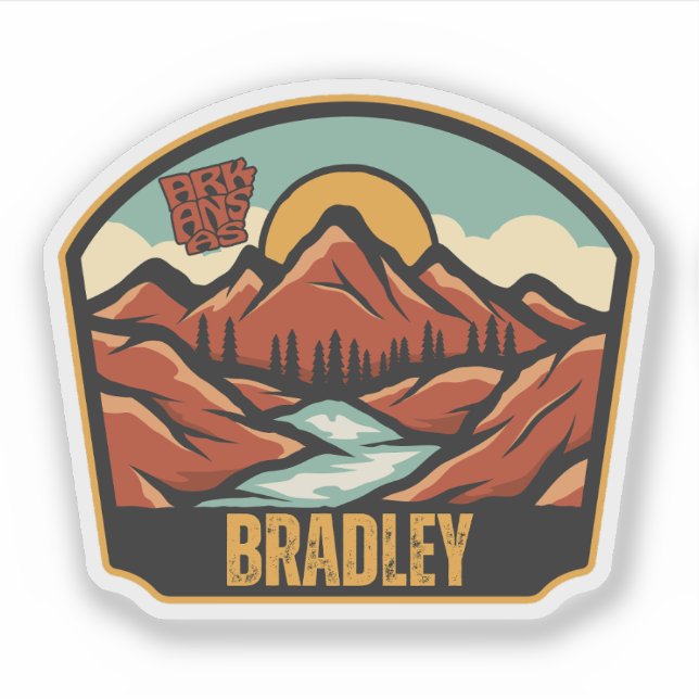 Pegatina Bradley, Arkansas (Anverso)