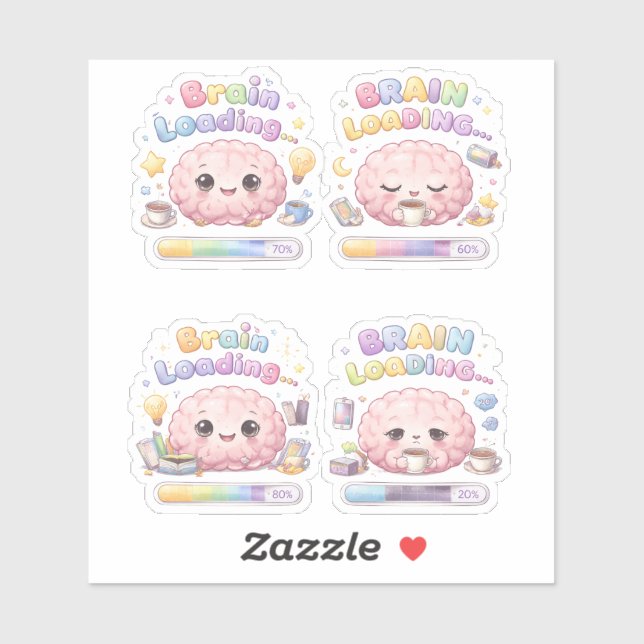 Pegatina Brain Loading Creative Custom-Cut Vinyl Sticker (Hoja)