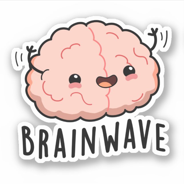 Pegatina Brain Wave Funny Anatomy Pun (Anverso)