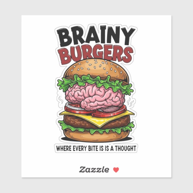 Pegatina Brainy Burgers Vinyl Sticker (Hoja)