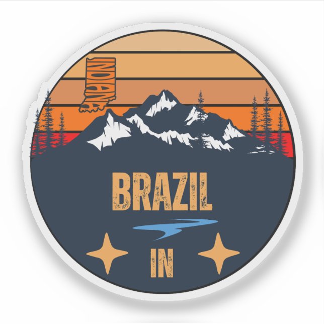 Pegatina Brasil, Indiana (Anverso)