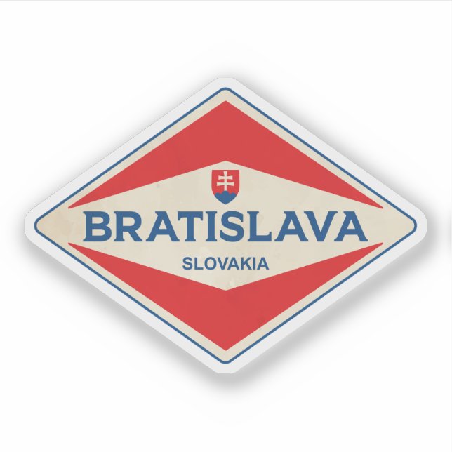 Pegatina Bratislava Eslovaquia Vintage (Anverso)