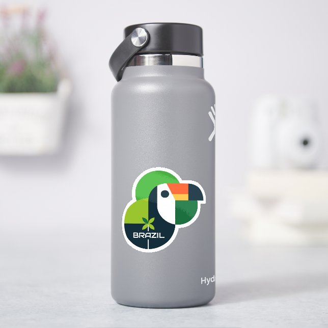 Pegatina Brazilian Bird Geometric Toucan Personalized Art (hidrofrasco)