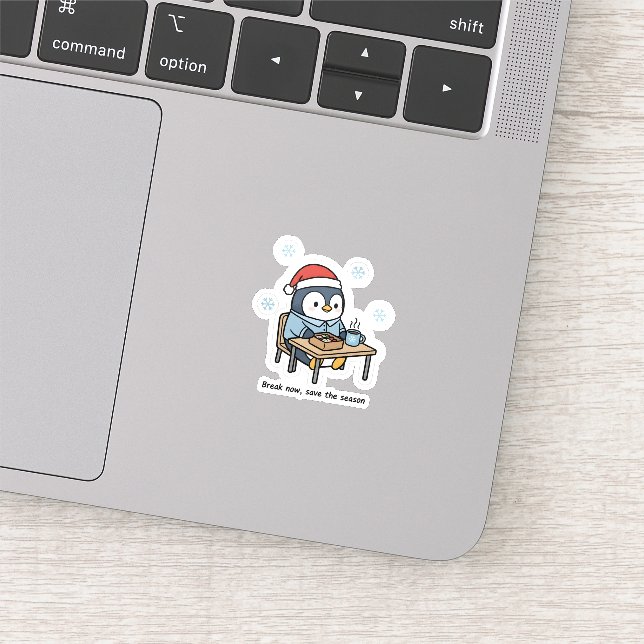 Pegatina Break Now Save the Season Penguin Sticker  (Detalle)