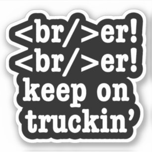 Pegatina ¡breaker! ¡seguir en camionera' // Código HTML