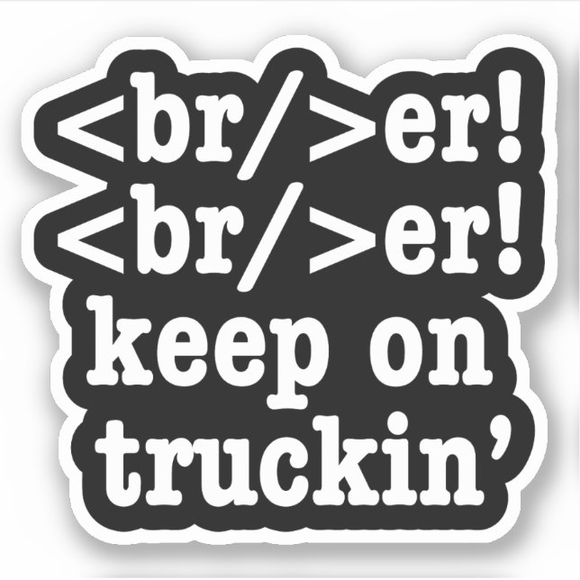 Pegatina ¡breaker! ¡seguir en camionera' // Código HTML (Anverso)