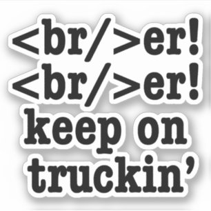 Pegatina ¡breaker! ¡seguir en camionera' // Código HTML