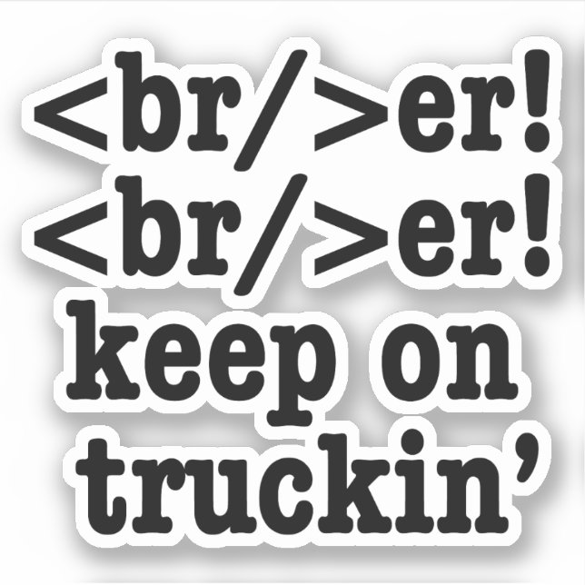 Pegatina ¡breaker! ¡seguir en camionera' // Código HTML (Anverso)