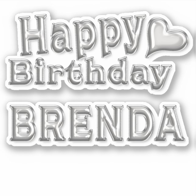 Pegatina Brenda Happy Birthday silver Aufkleber Sticker (Anverso)