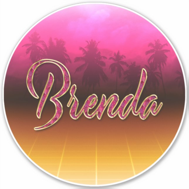 Pegatina Brenda Vorname Name golden pink Aufkleber Sticker (Anverso)