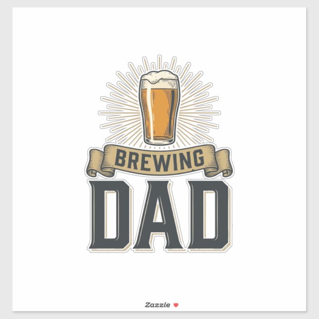 Pegatina Brewing Dad Beer Vintage Engraving Shirt Design_1 (Hoja)