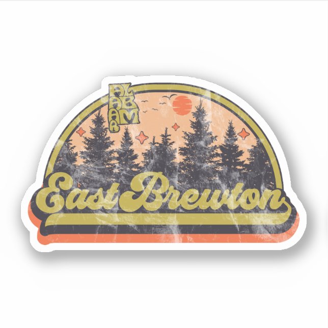 Pegatina Brewton Oriental, Alabama (Anverso)