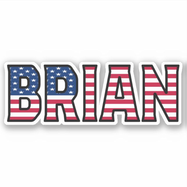 Pegatina Brian Name Vorname USA Sticker Stickerset (Anverso)