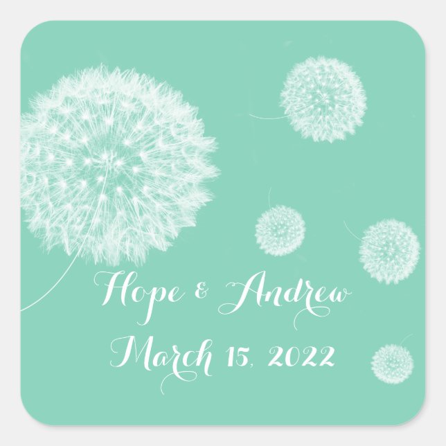 Pegatina Bride and Groom Dandelion (Anverso)