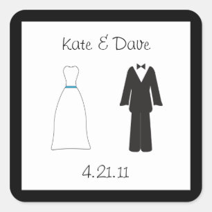 Pegatina Bride y Groom