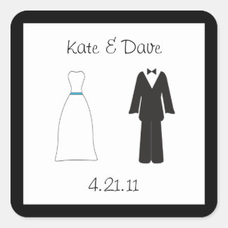 Pegatina Bride y Groom