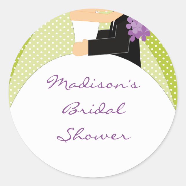 Pegatina Bride y Groom Bridal Shower (Anverso)