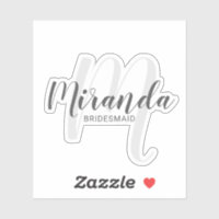 Bridesmaids personalizadas de escritura moderna