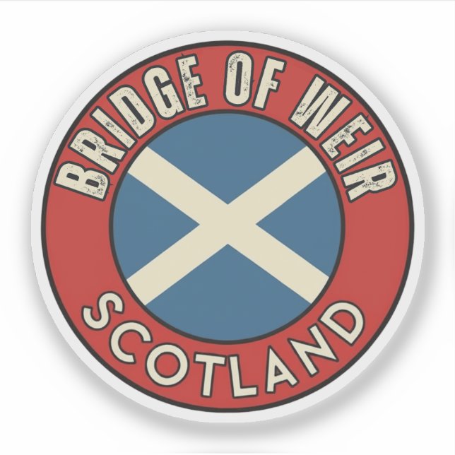 Pegatina Bridge of Weir, Escocia (Anverso)
