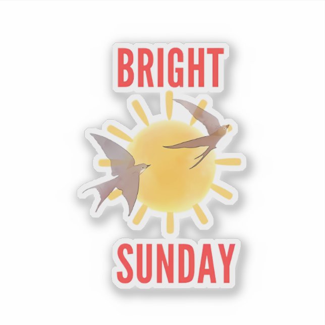 Pegatina Bright Sunday Sun & Birds Sticker (Anverso)