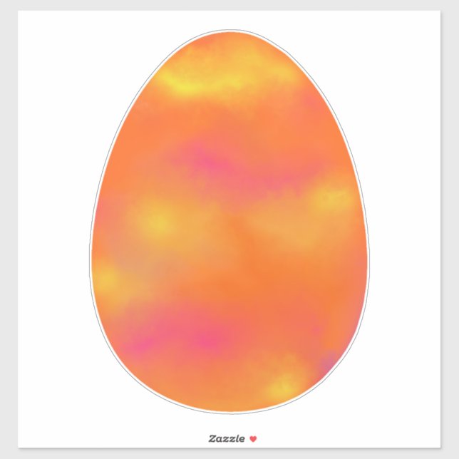 Pegatina Brillante Huevo de Pascua Naranja Dorado (Hoja)