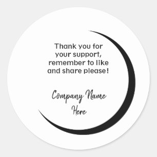 Pegatina brillante redondo con luna creciente