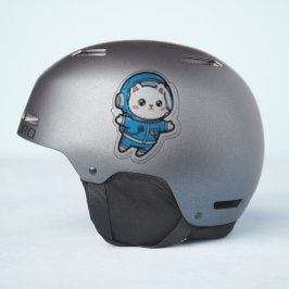 Pegatina Brillante Transparente -Gato Astronauta Adorable 4