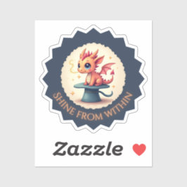 Pegatina Brillar desde adentro - Dragón lindo