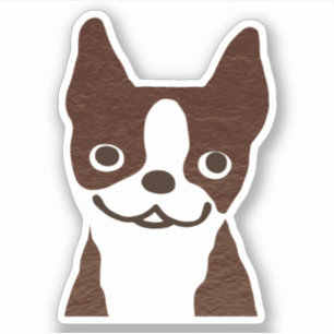 Pegatina Brindle Boston Terrier Cute Cartog Dog Vinyl