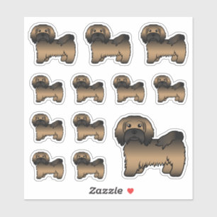 Pegatina Brindle Havanese adoró caricaturas Ilustraciones d