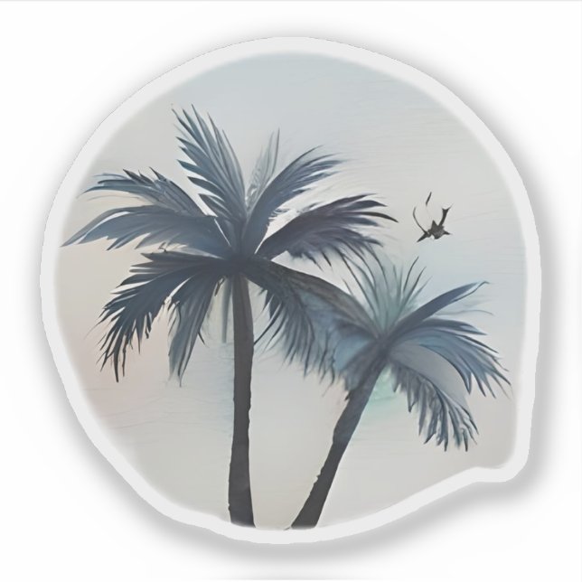 Pegatina Brisa tropical al anochecer (Anverso)