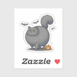 Pegatina Brit asustado - Halloween del gato británico Short