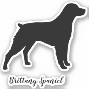 Pegatina Brittany Spaniel Silhouette Perro Raza Vinyl