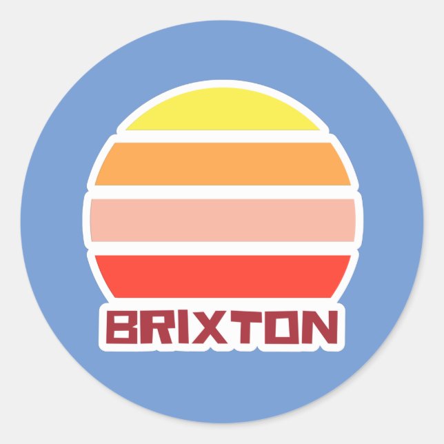Pegatina Brixton London Vintage Sunset (Anverso)