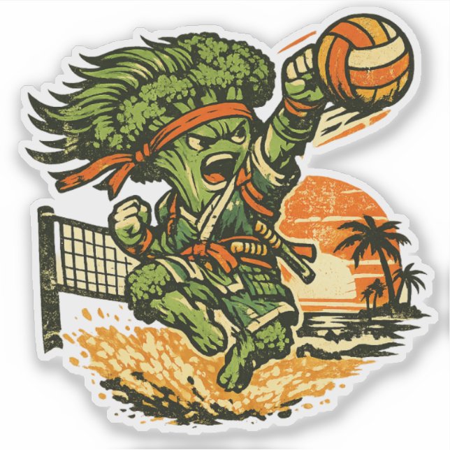 Pegatina Broccoli Bushido Beach Volleyball — Summer Spike  (Anverso)