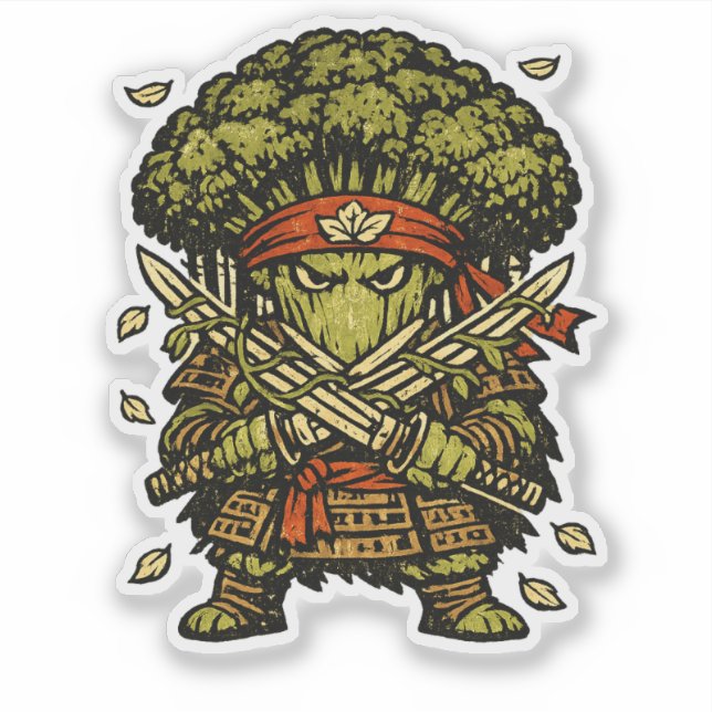 Pegatina Broccoli Bushido — Protector of the Forest (Anverso)