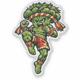 Pegatina Broccoli Muay Thai — Vintage Retro Street Fighter 