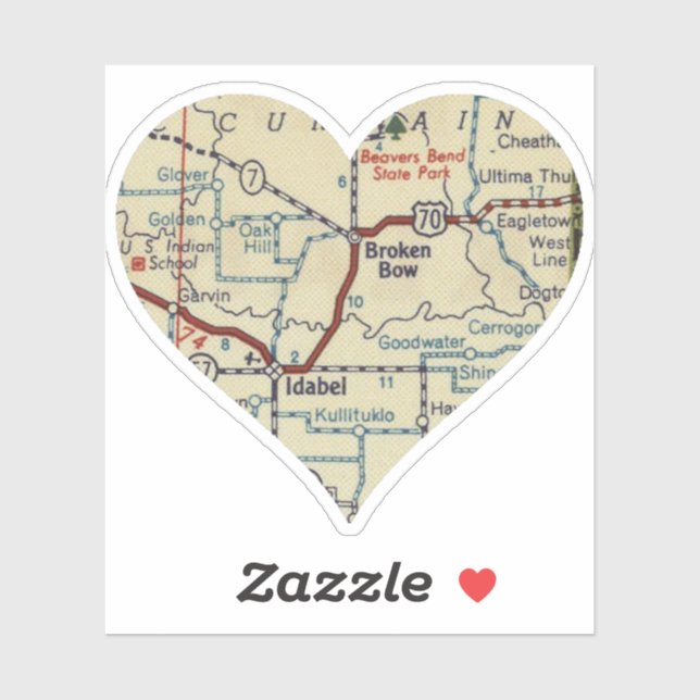 Pegatina Broken Bow Oklahoma (Hoja)