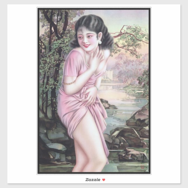 Pegatina Broma en un oasis de transmisión por Chica de Chin (Hoja)