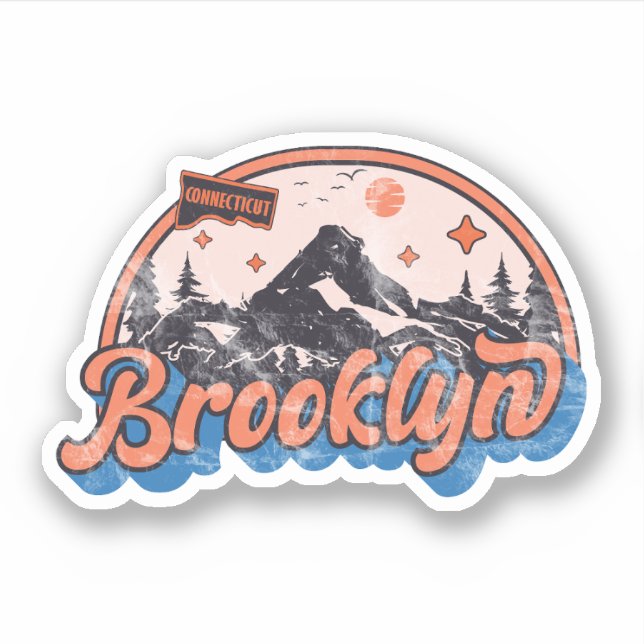 Pegatina Brooklyn, Connecticut (Anverso)